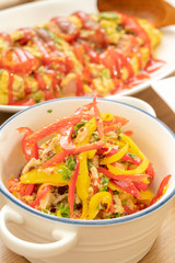 Paprika salad	and Omelette