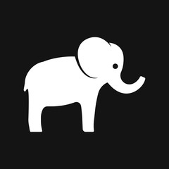Elephant icon, vector logo line art illustration