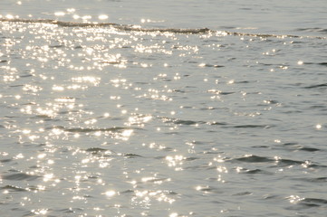 Vacation on sea with waves and seagulls