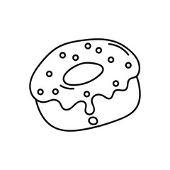 glazed cake with a hole vector icon