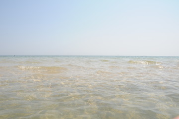 Fototapeta premium Vacation on sea with waves and seagulls