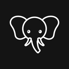 Elephant icon, vector logo line art illustration