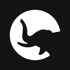Elephant icon, vector logo line art illustration