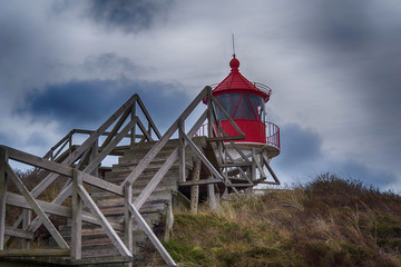 Lighthouse on the North Frisian Island Amrum in Germany