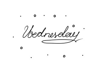 Wednesday handwritten text inscription. Modern hand drawing calligraphy. Word vector illustration black