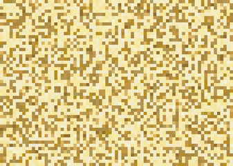 Gold square pixel mosaic pattern background and texture.