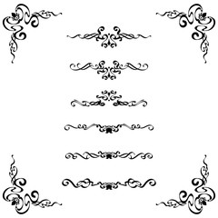 File of Classic ornament frame, vintage border set Premium Vector.