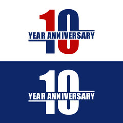 10 Years Anniversary Vector Template Design Illustration