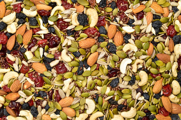 Trail mix nuts texture background  © picsmart