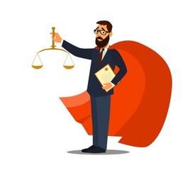 Successfully and won the case. successful lawyer. vector illustration