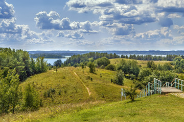 Fototapeta na wymiar Landscape with lake Strusta, Belarus