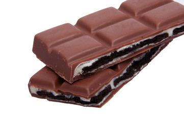 milk chocolate brocken isolated on the white
