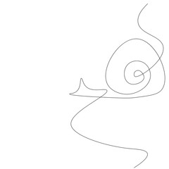 Snail animal one line drawing vector illustration