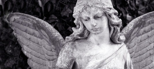 Abstract image with tragically sad American angel