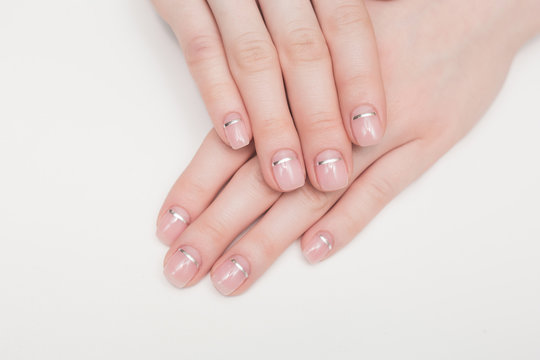 care for sensuality woman nails french hands