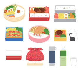 お弁当　おかず　イラストセット