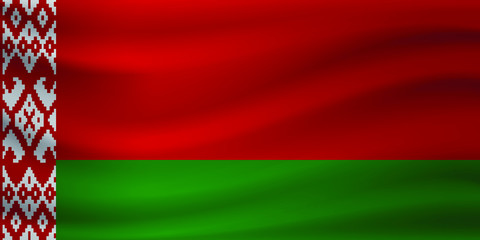 Waving flag of Belarus. Vector illustration