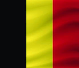 Waving flag of Belgium. Vector illustration