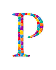 Letter P vector mosaic