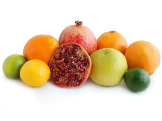 various multicolor tropical fruits as wholesome food