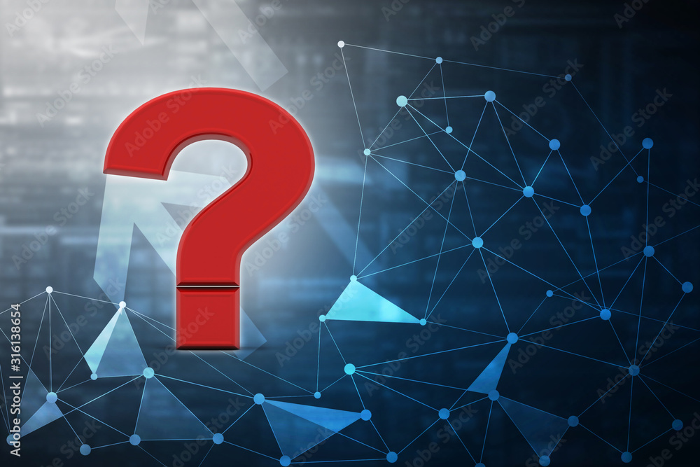 Poster 3d rendering question mark