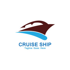 Cruise Ship Logo Simple Template vector icon design