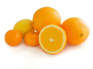 citrus fruits and juice close up
