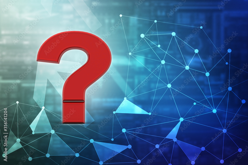 Poster 3d rendering question mark