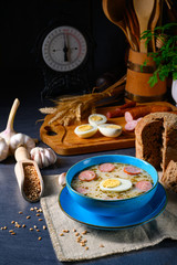 Easter in Polish: sour flour soup for Easter breakfast (Żurek)