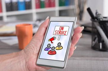 On strike concept on a smartphone