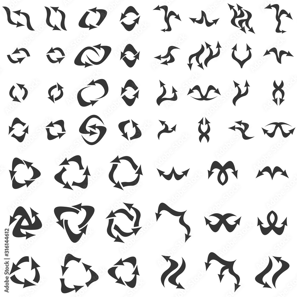 Aufkleber abstract flat arrows set icon. vector flat arrows for your web design.