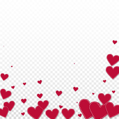 Red heart love confettis. Valentine's day falling 