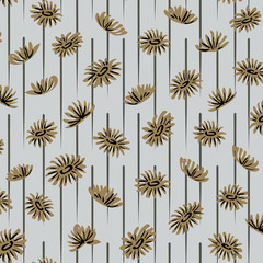 Breezy dandelions seamless vector pattern.
