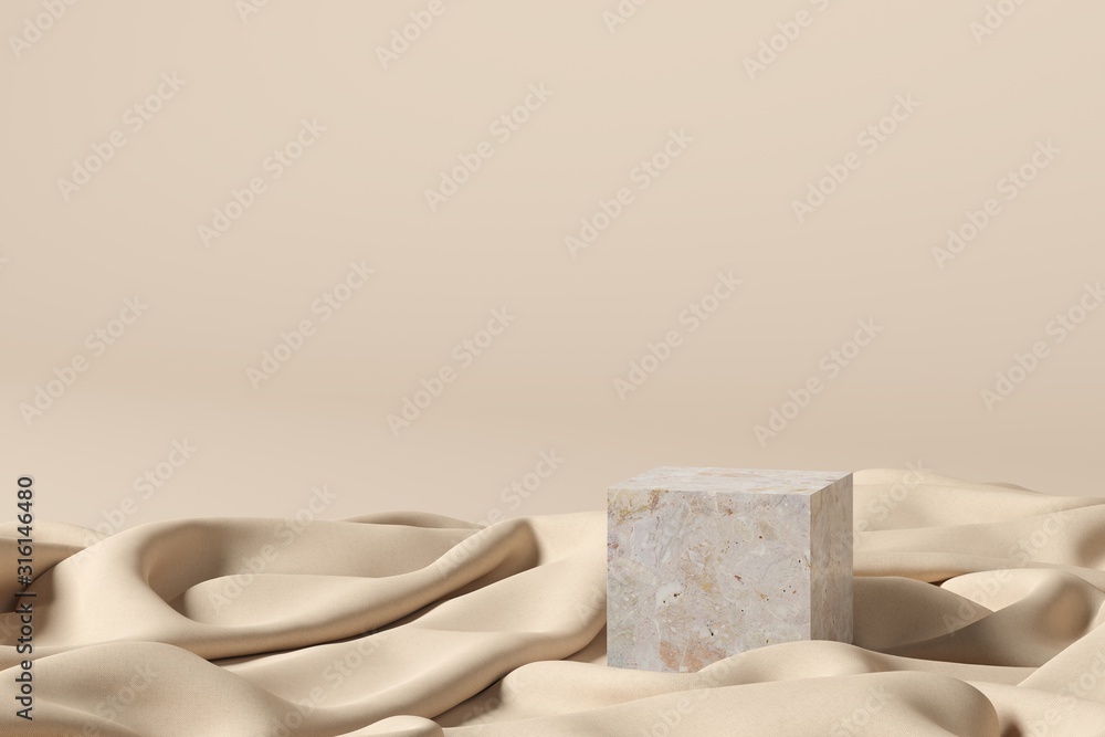 Poster abstract background, mock up scene geometry shape podium for product display. 3d rendering