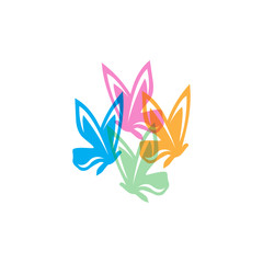 Fototapeta na wymiar Beauty Butterfly Logo Template Vector icon design