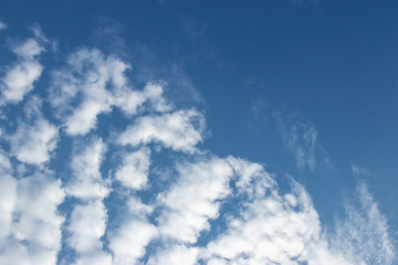 Blue sky and white clouds background and texture. Natural concept.