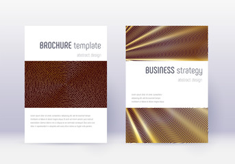 Minimalistic cover design template set. Gold abstr