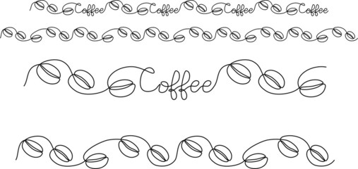 Vector drawing vignette inscription  coffee.