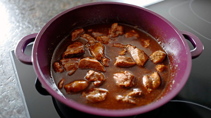 fresh cooking goulash of wild