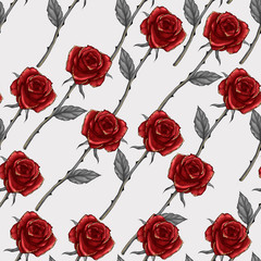 RED ROSES SEAMLESS PATTERN BACKGROUN D