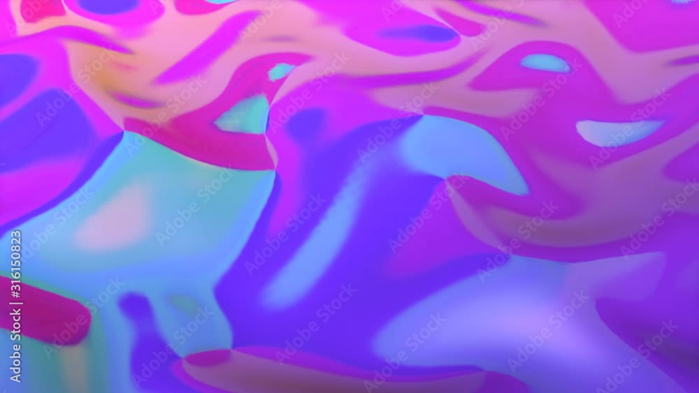 Poster a multi-colored plane is deformed by different waves. abstract animated background. 3d render