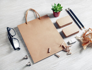 Branding stationery mockup. Blank vintage objects for placing your design.