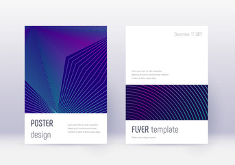 Minimalistic cover design template set. Neon abstr