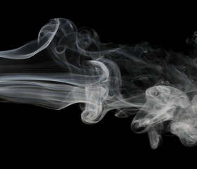 Fototapeta premium Smoke isolated on black background and texture, clipping path