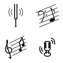 Vector illustration of a set of Voice music