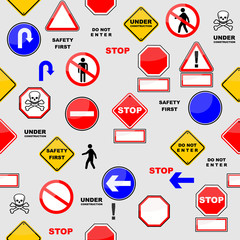 icon sign and street sign, seamless