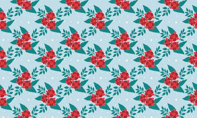 Pattern background for Christmas, with beautiful flower and leaf design.