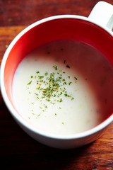 White cream stew in cup