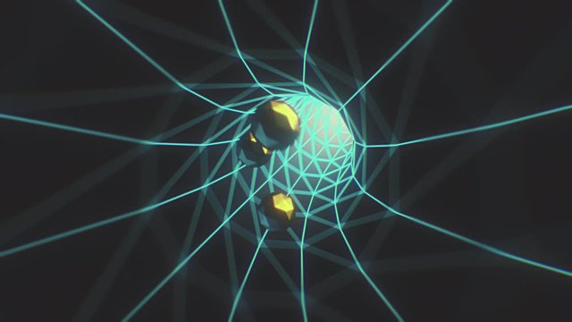 Retro VHS Worm Hole Loop with Spheres 4K