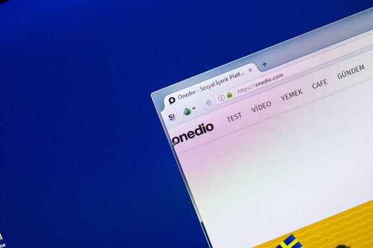 Ryazan, Russia - April 29, 2018: Homepage of Onedio website on the display of PC, url - Onedio.com.